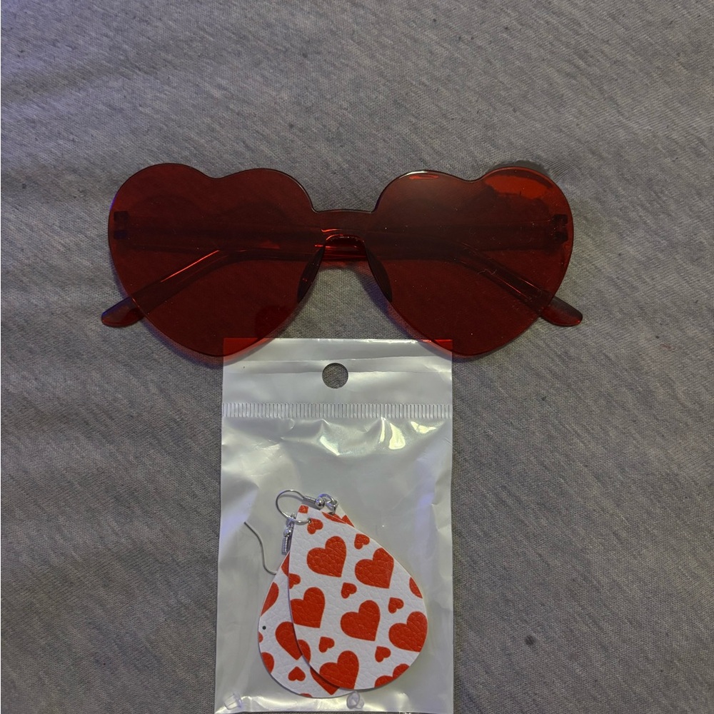 Heart-Shaped Red Sunglasses for Kids